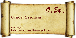 Orsós Szelina névjegykártya
